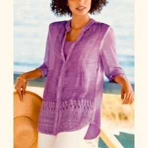 Soft Surroundings Blythe Washed Tunic Shirt